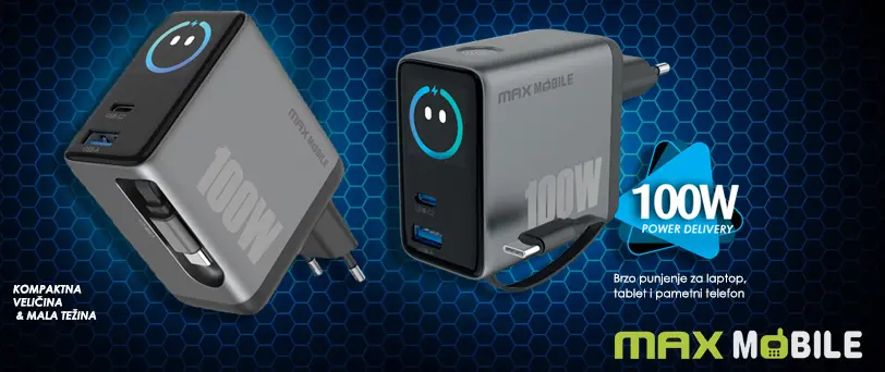Max Mobile TR447207 100W GaN2 – Pametni punjač koji ti pokazuje sve što želiš znati!