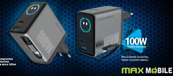 Max Mobile TR447207 100W GaN2 – Pametni punjač koji ti pokazuje sve što želiš znati!